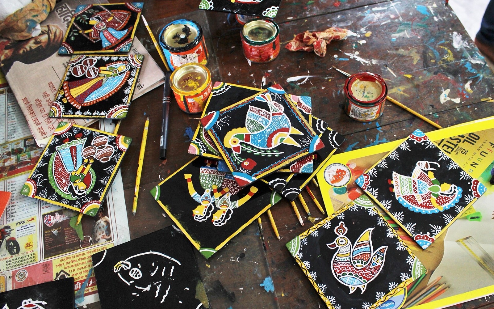 Tikuli painting on lac tiles, a Patna handicraft